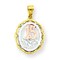 10K Gold Two Tone Sweet 15 Oval Pendant Charm Anos Jewelry 20mm x 16mm